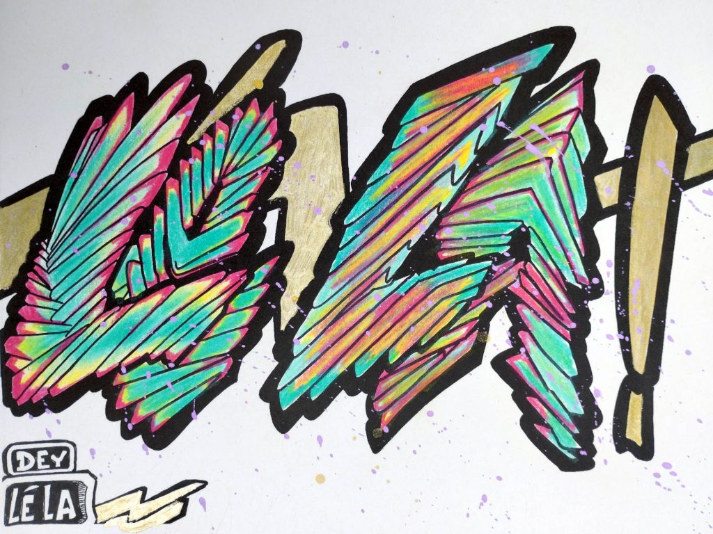 coloriage Dey MKO dans le livre Graffeurs Péi