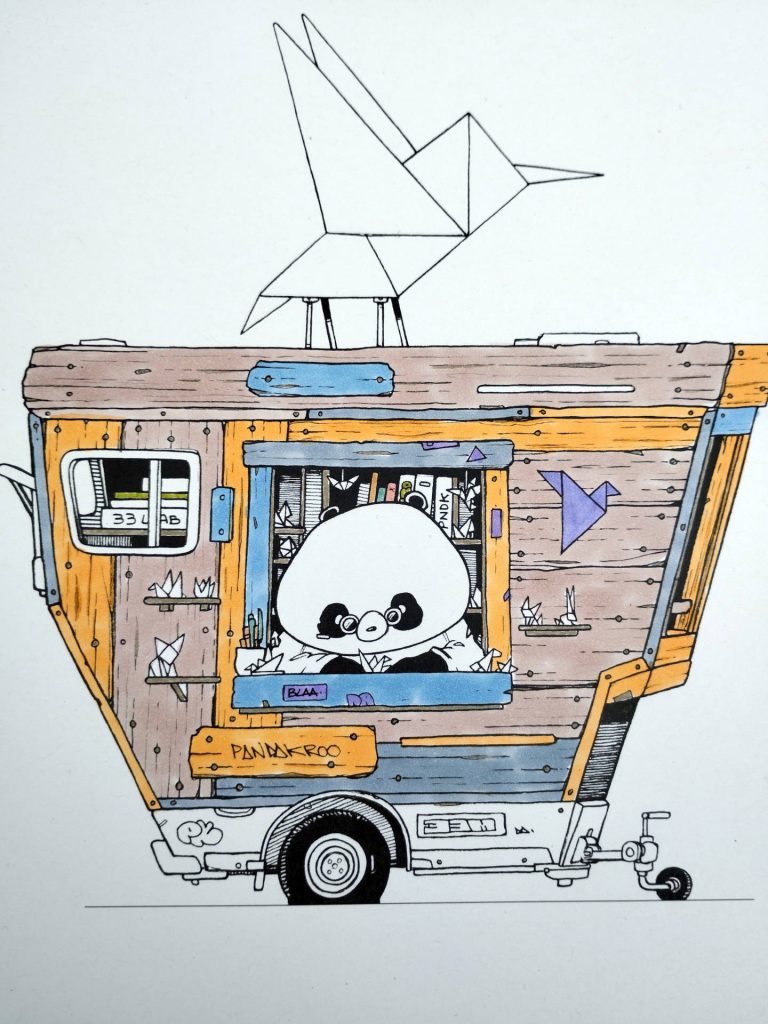 coloriage Pandakroo dans le livre Graffeurs Péi